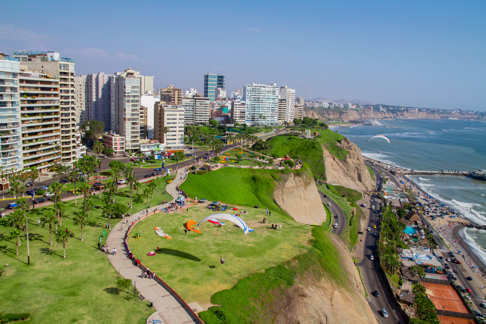 Peisaj de coastă în Lima, Peru