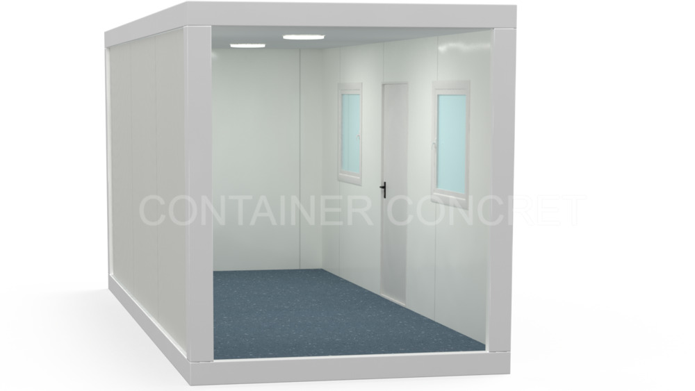 Container de santier izolat cu ferestre termopan