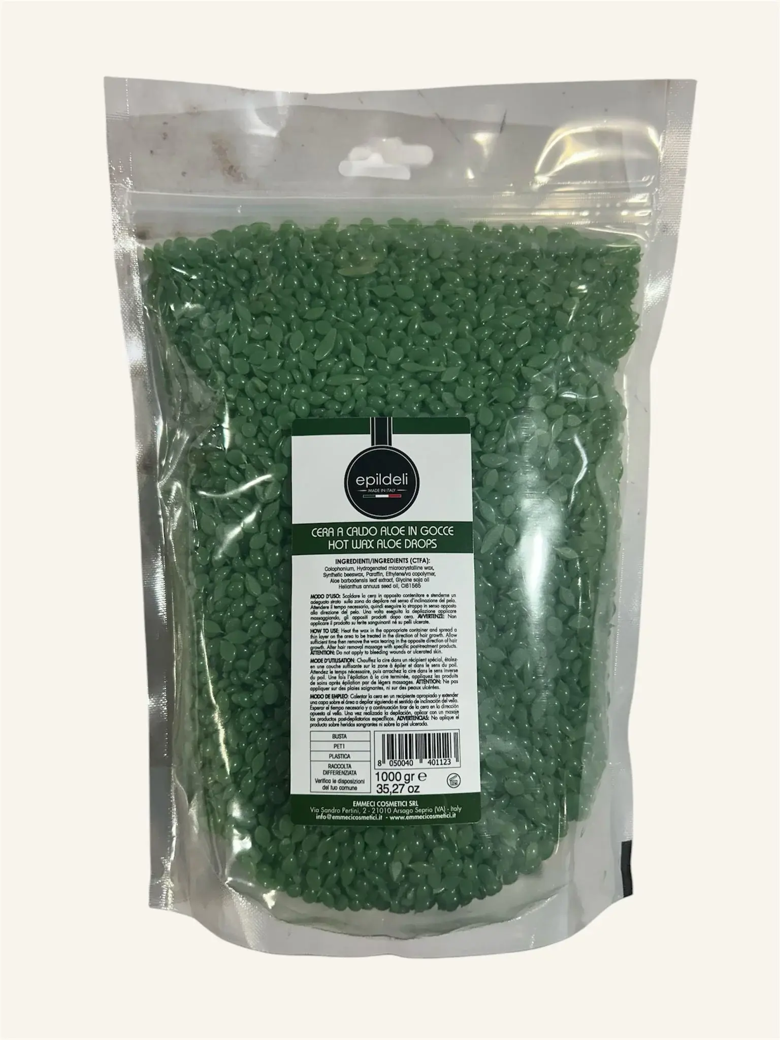 Ceară epilatoare profesională – granule (1 kg) cu aloe vera EPIDELI