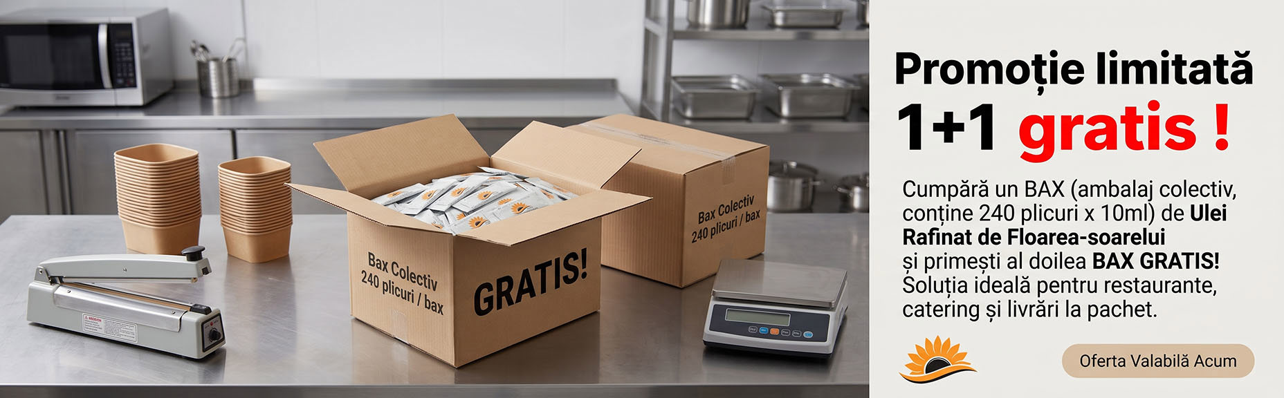 PROMOTIE LIMITATA ULEI DE FLOAREA SOARELUI 1+1 GRATIS